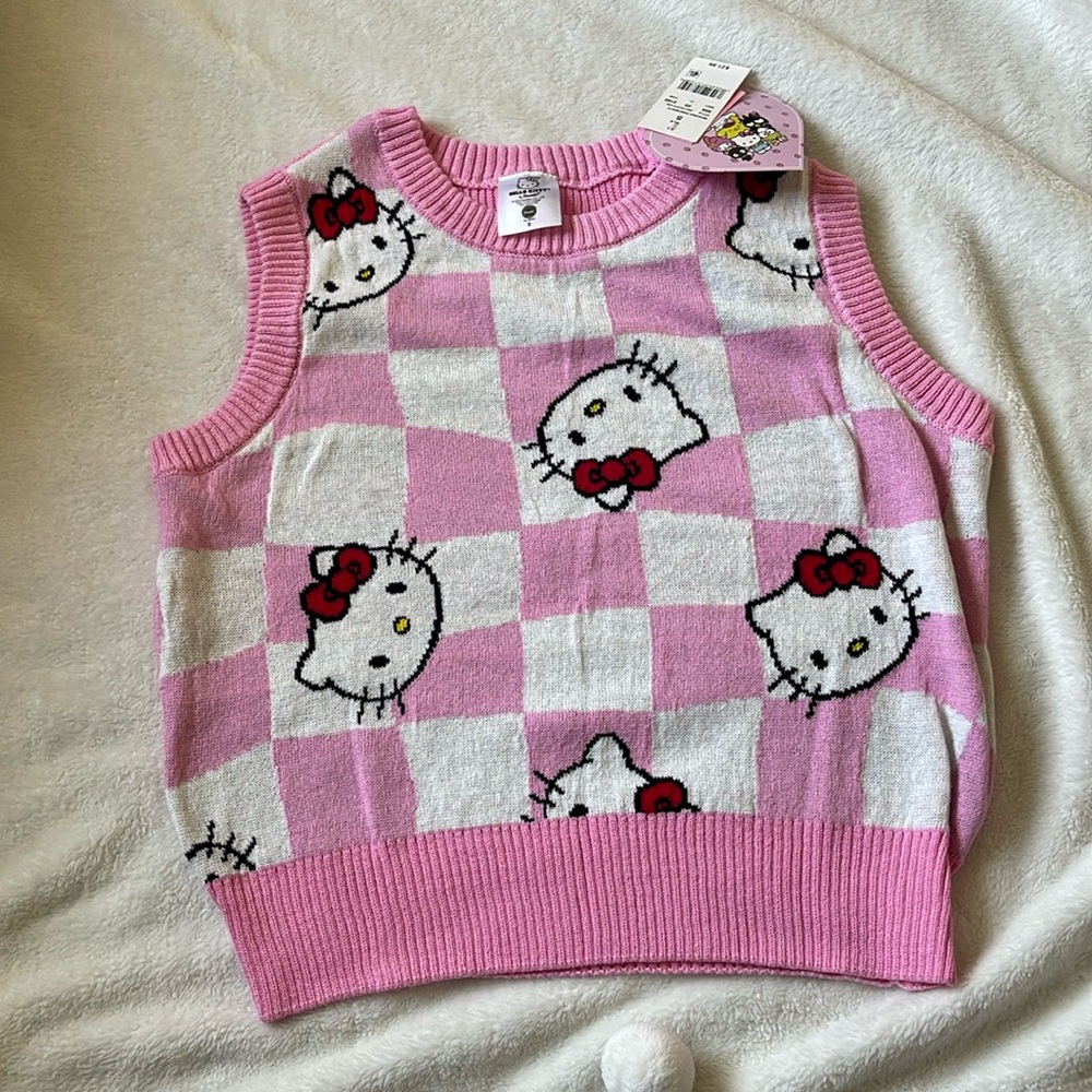 Hello Kitty Sanrio Checkered Sweater Vest-S